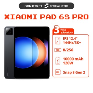 Xiaomi Pad 6s Pro, Chip Snapdragon 8 Gen 2, Màn Hình 12.4 inches 144Hz, Ram 8/256G, Pin 10000mAh. SonPixel