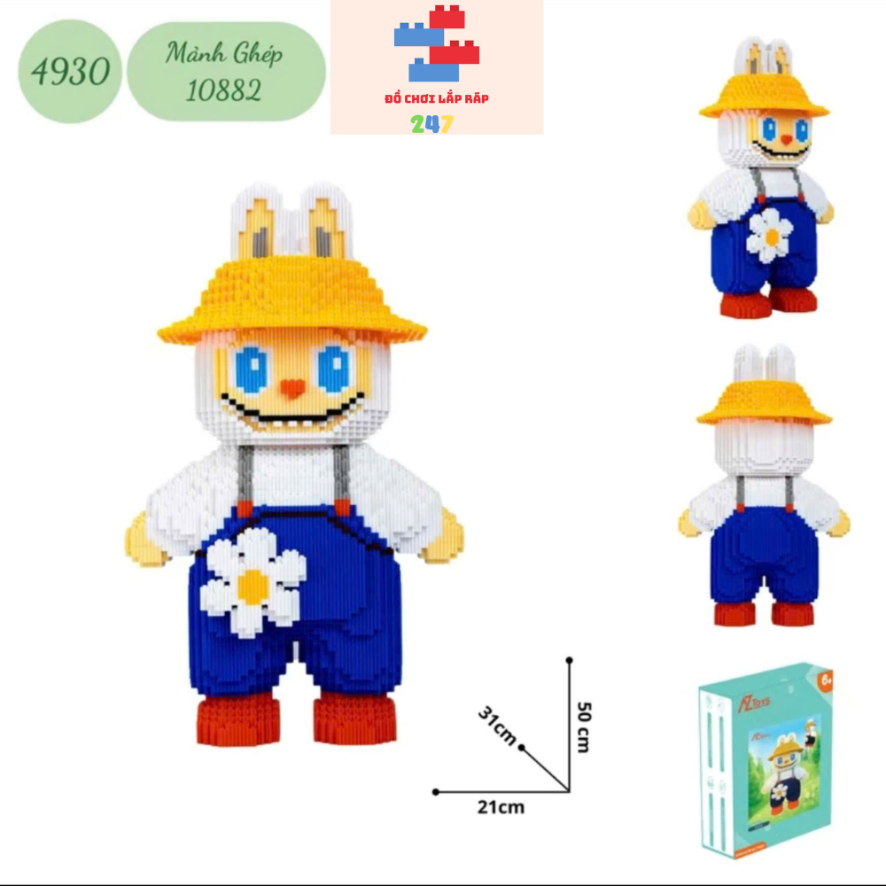 Lắp ráp Labubu 50cm, mô hình đồ chơi lắp ráp hot trend labubu size lớn 50cm