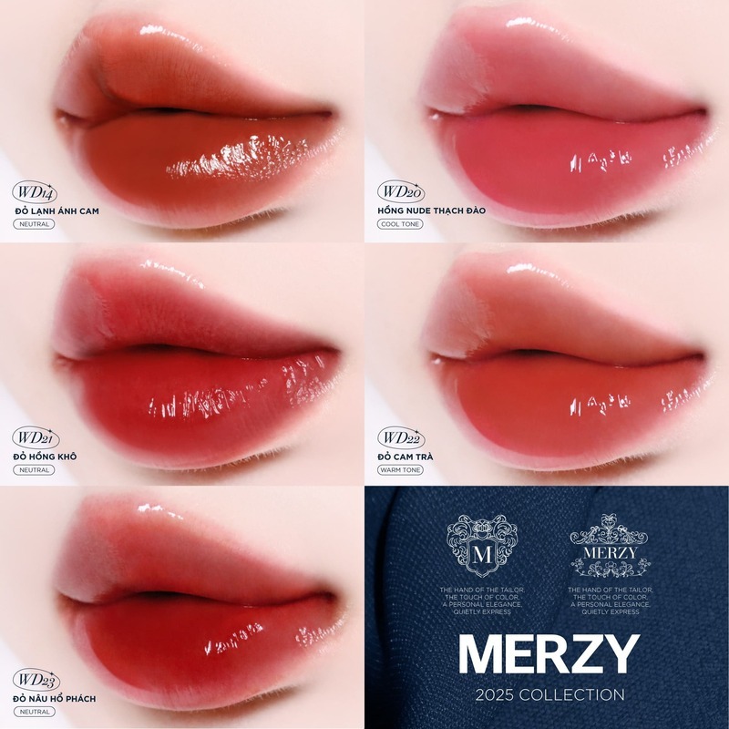 [SUPER DEAL] Son Tint Bóng Hàn Quốc Bền Màu, Lâu Trôi Cho Môi Căng Mọng, Ẩm Mịn Merzy The Watery Dew