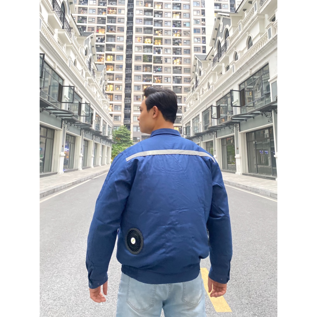 [AQ01]- Áo quạt điều hòa tím than.Áo bảo hộ gắn quạt mát cả ngày-TẶNG ĐÁ KHÔ KHI MUA CẢ BỘ