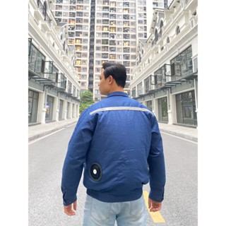 [AQ01]- Áo quạt điều hòa tím than.Áo bảo hộ gắn quạt mát cả ngày-TẶNG ĐÁ KHÔ KHI MUA CẢ BỘ