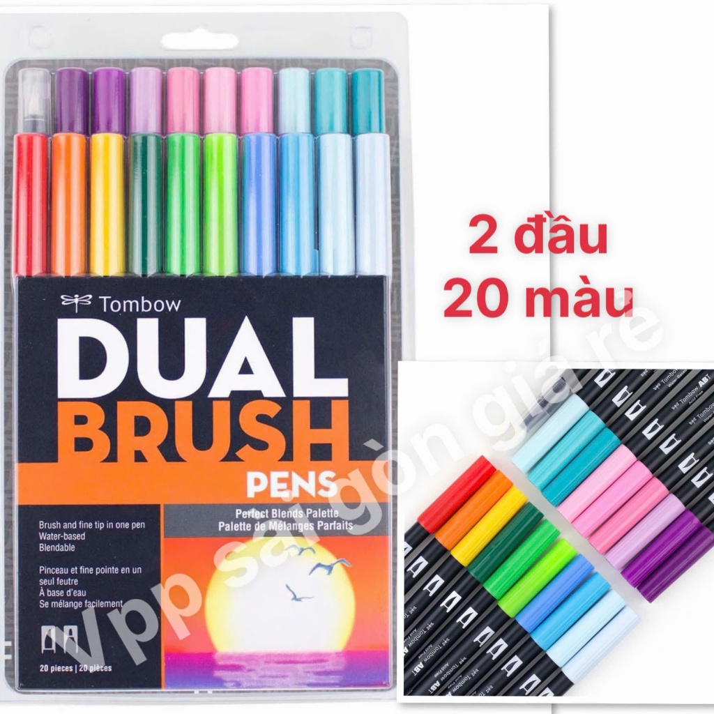 Bút Cọ Tombow 2 Đầu Sét 20 Màu Dual Brush Pen