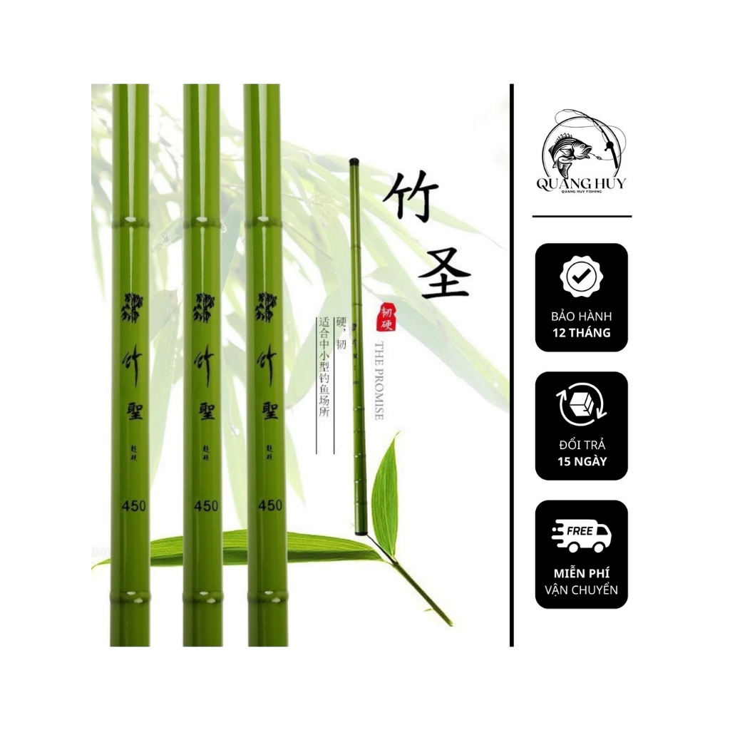 [Giá Rẻ] Cần Câu Tay Trúc Xanh 3H Carbon Cao Cấp – Câu Cá 0.5–4kg – Siêu Nhẹ, Siêu Dẻo – Dài 2m7 đến