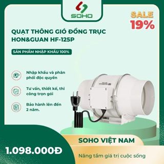  Quạt thông gió máy hút mùi đường ống khói bếp nối ống đồng trục HF siêu mạnh dây đồng chính hãng phi 100 125 150 - SOHO 
