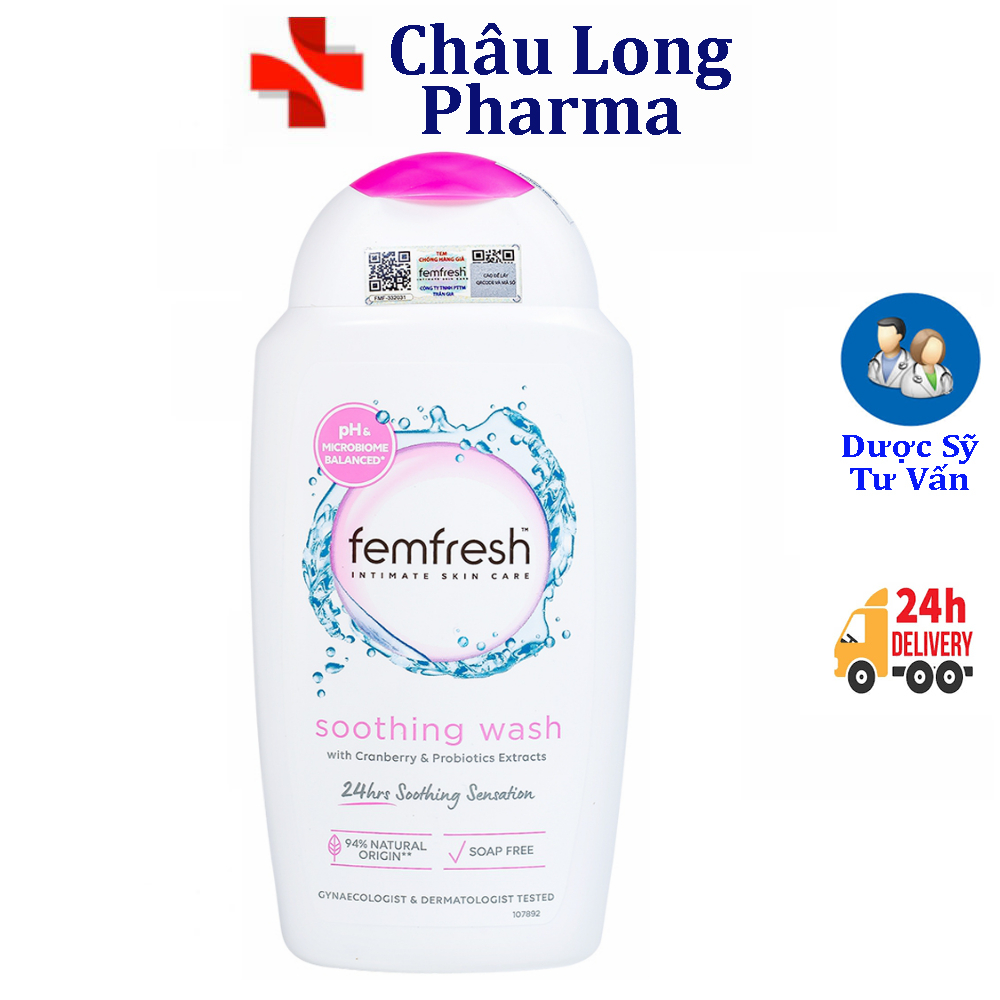 Dung dịch vệ sinh phụ nữ Femfresh Intima Skin Care Soothing Wash hỗ trợ nấm ngứa phụ khoa (250ml)