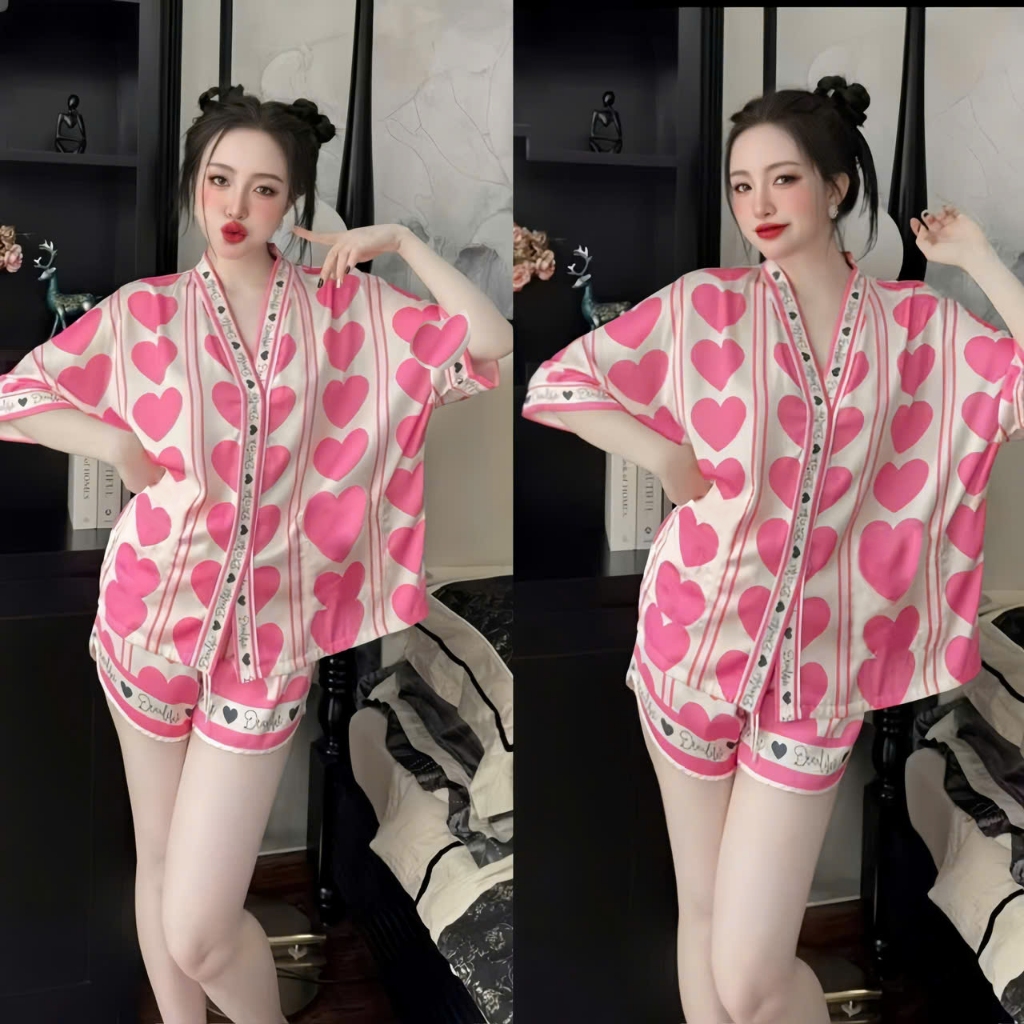 Bộ ngủ nữ pijama mặc nhà set bộ đồ ngủ pyjama Hisexy Lụa Latin Form cánh dơi cổ chữ Y P18 | BigBuy360 - bigbuy360.vn