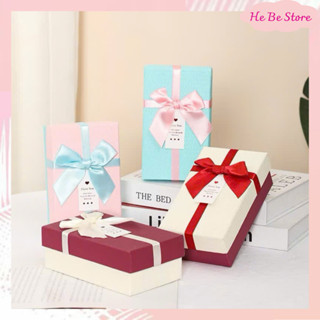 Hộp Quà Tặng Đính Nơ Tag - Hộp Đựng Son ,Lọ Chiết Nước Hoa Mỹ Phẩm Gắn Hoa Lót Giấy Rơm - He Be Store