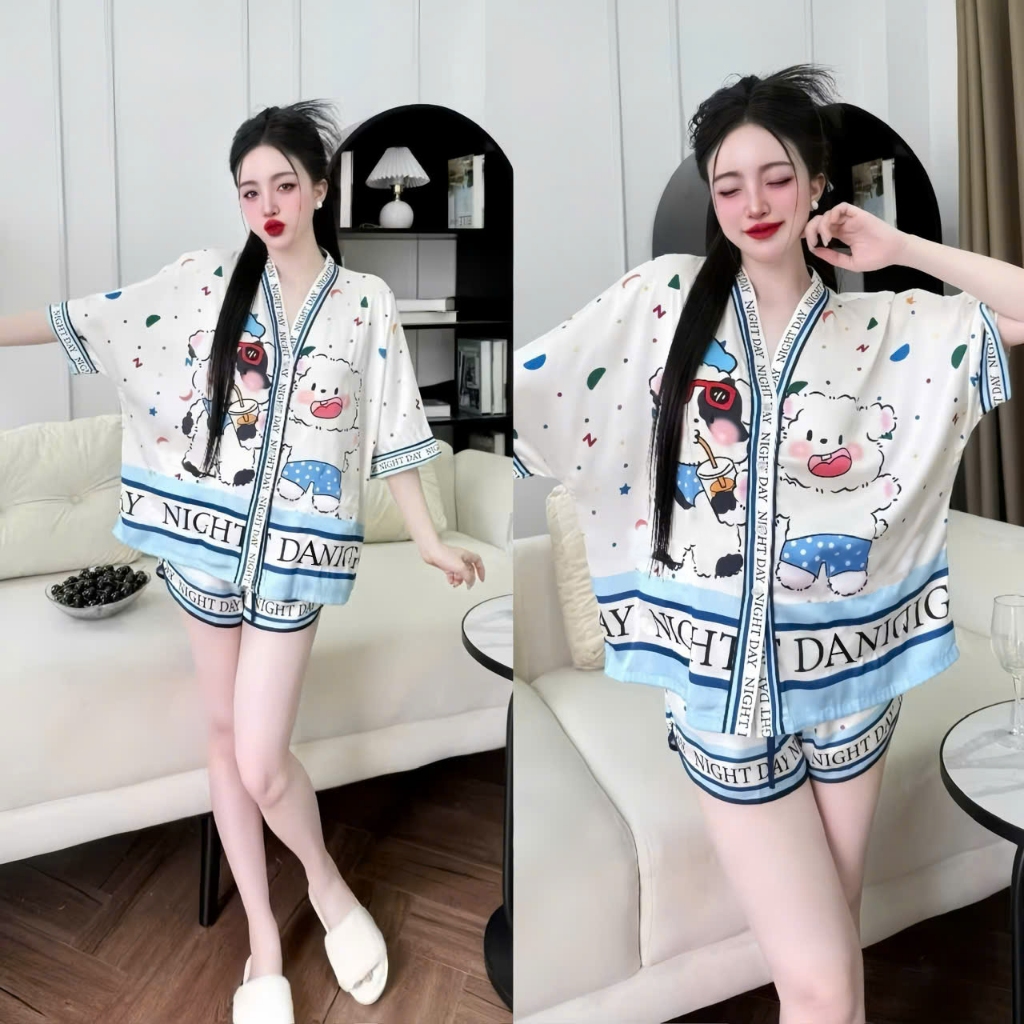 Bộ ngủ nữ pijama mặc nhà set bộ đồ ngủ pyjama Hisexy Lụa Latin Form cánh dơi cổ chữ Y P18 | BigBuy360 - bigbuy360.vn