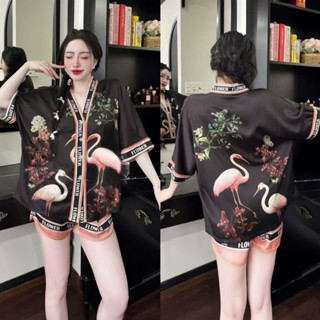 Bộ ngủ nữ pijama mặc nhà set bộ đồ ngủ pyjama Hisexy Lụa Latin Form cánh dơi cổ chữ Y P18