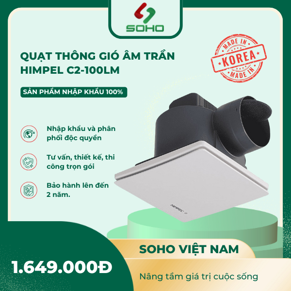 Quạt Thông Gió Âm Trần Himpel C2-100