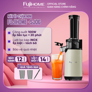 Máy ép chậm mini FUJIHOME SJ06, Máy ép trái cây rau củ 400ml công suất 100W lưới lọc 2 lớp Inox, bảo vệ quá nhiệt