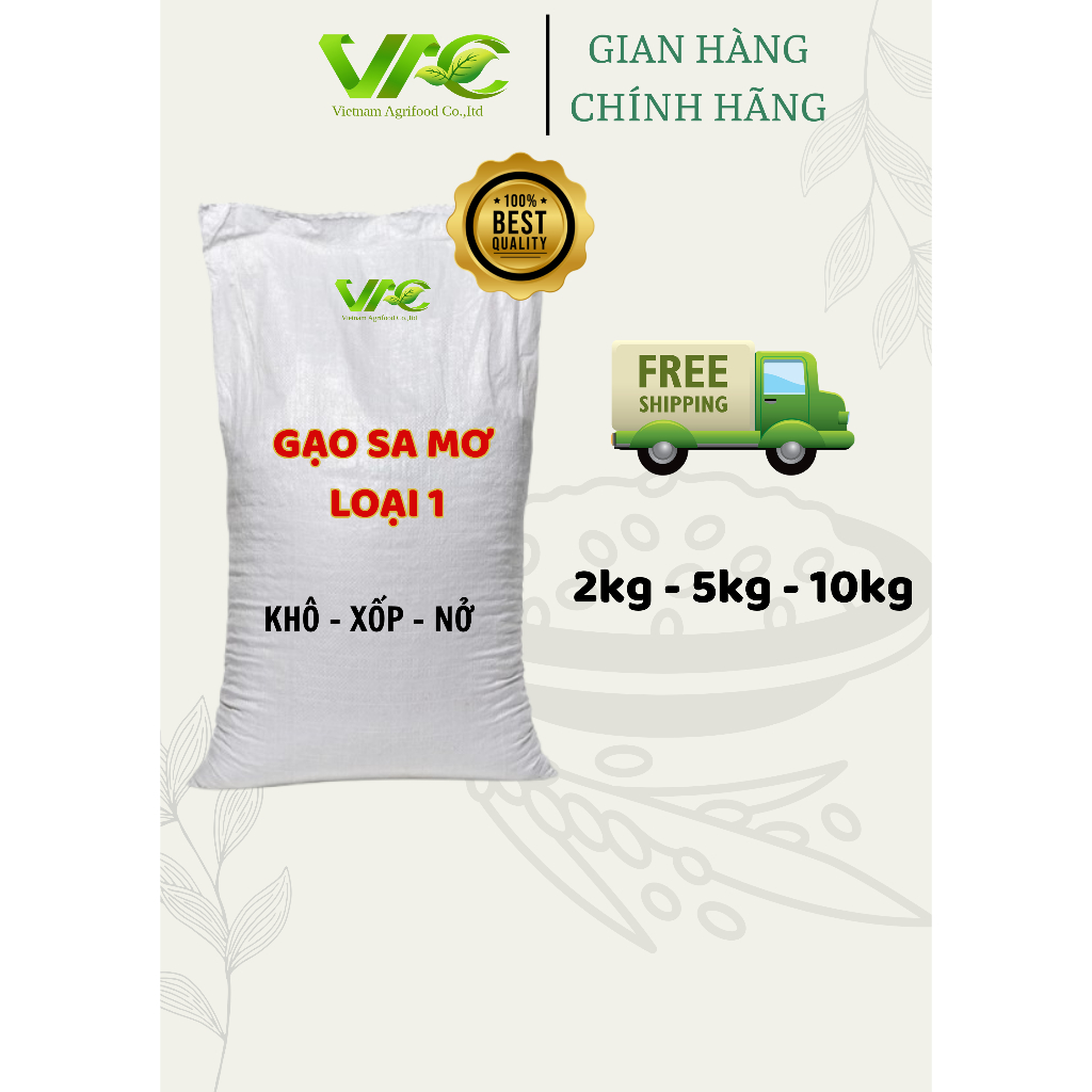 Gạo Sa Mơ loại 1 túi 2kg - túi 5kg - túi 10kg gạo khô, xốp, nở, ngon cơm, chất lượng, freeship