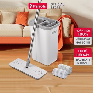 Cây lau nhà tự vắt thông minh, lau 360 độ, sàn nhà sạch khô nhanh, Bộ lau nhà có thùng  Parroti Pro PR01