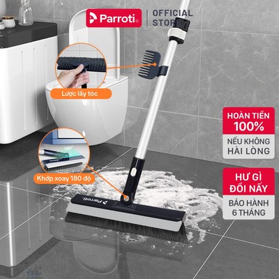 Cây chà sàn nhà tắm, chổi cọ sàn và gạt nước 2 trong 1,Cán Nhôm Cao Cấp, Không Ghỉ Sét – Parroti Easy ES04