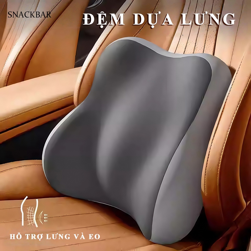 Gối Tựa Lưng Ô TÔ SNACKBAR chống đau xương cụt giảm đau, Miếng Lót Lưng ngồi xe hơi hỗ trợ giảm đau tiện dụng Thoải Mái