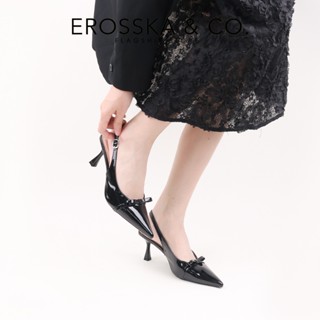 EROSSKA - Giày cao gót nữ mũi nhọn phối nơ kiểu dáng đơn giản thanh lịch màu trắng cao 8cm - EH044