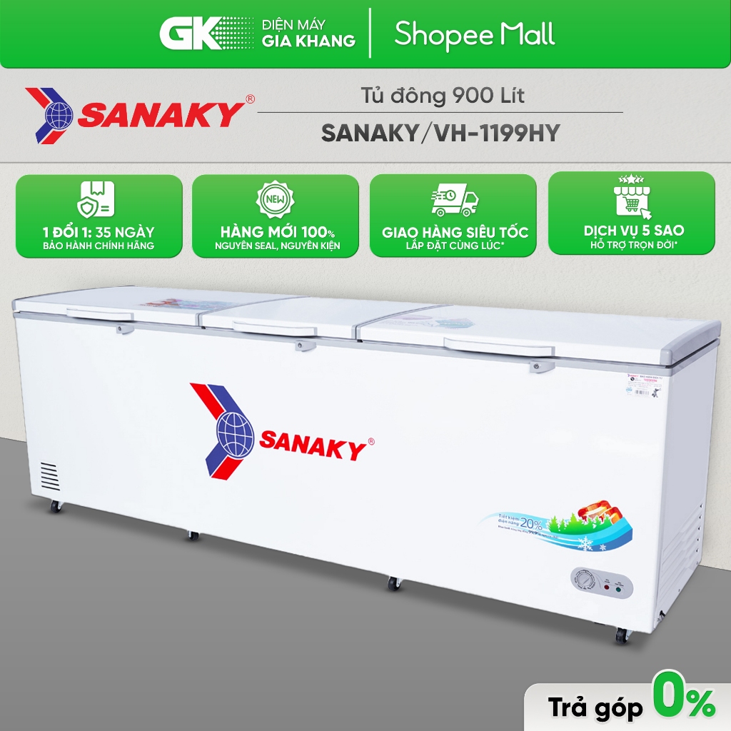VH-1199HY - Tủ Đông Sanaky Dàn Đồng VH-1199HY DUNG TÍCH THỰC SỬ DỤNG 900 LÍT [Freeship HCM]