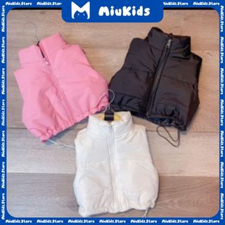 Áo phao gile TRƠN, áo khoác phao siêu nhẹ cho bé trai và bé gái siêu hot size 7kg- 27kg