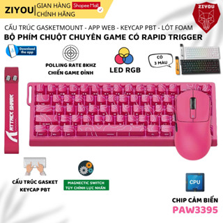Bộ Phím Và Chuột Gaming Ziyou Attack Shark X68 HE Led RGB, Rapid Trigger, Polling Rate 8K Hz