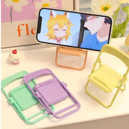 🌸Qiann99🌸Giá đỡ điện thoại để bàn hình chiếc ghế xem video khung gấp gọn điều chỉnh đa năng