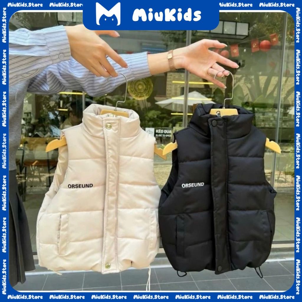 Áo phao gile Orseund cho bé trai và bé gái, áo khoác gile siêu nhẹ cho bé size 7kg-27kg