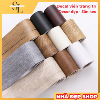 [10cmx10m] Giấy dán viền chân tường vân gỗ đẹp, vân 3D - Giấy dán ốp chân tường, viền cửa kính, cửa sổ - Decal Viền