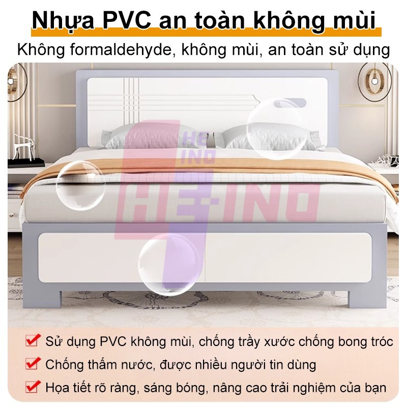 HENIO Giường gỗ tự nhiên cao cấp 1m8/1m5/1m2  thiết kế hiện đại, màu trắng sang trọng cho phòng ngủ | BigBuy360 - bigbuy360.vn