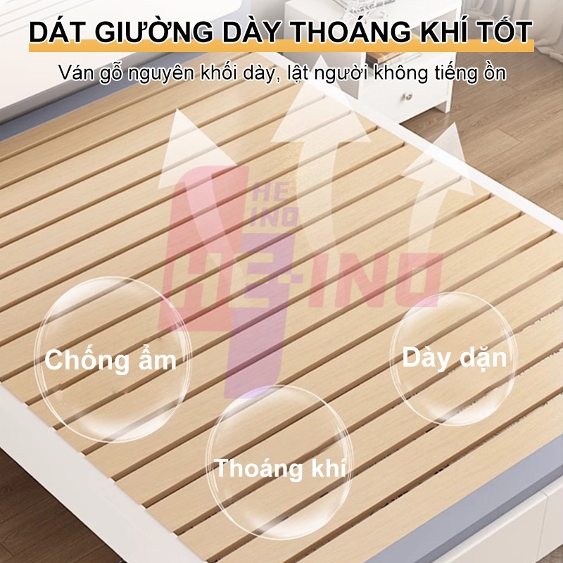 HENIO Giường gỗ tự nhiên cao cấp 1m8/1m5/1m2  thiết kế hiện đại, màu trắng sang trọng cho phòng ngủ | BigBuy360 - bigbuy360.vn