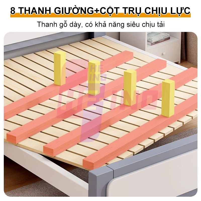 HENIO Giường gỗ tự nhiên cao cấp 1m8/1m5/1m2  thiết kế hiện đại, màu trắng sang trọng cho phòng ngủ | BigBuy360 - bigbuy360.vn