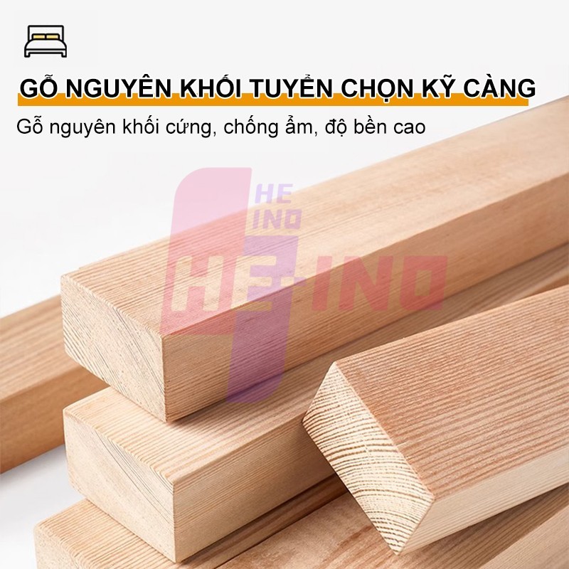 HENIO Giường gỗ tự nhiên cao cấp 1m8/1m5/1m2  thiết kế hiện đại, màu trắng sang trọng cho phòng ngủ | BigBuy360 - bigbuy360.vn
