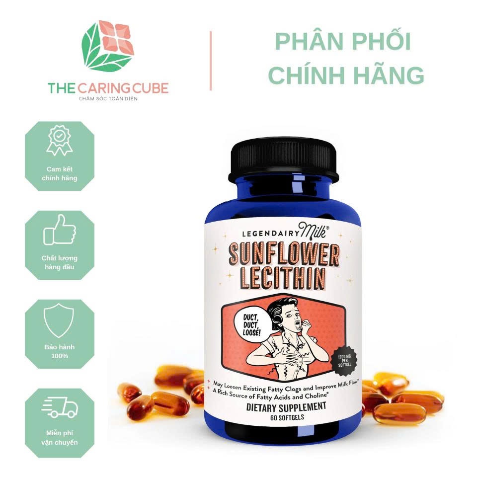 Viên Uống Tắc Tia Sữa Sunflower Lecithin Legendairy Milk - Mỹ Hộp 60v (Hàng chính hãng)_The Caring C