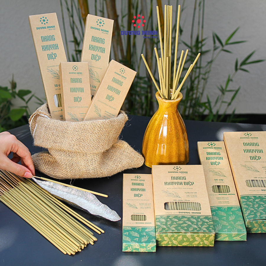 Nhang đuổi muỗi từ lá khuynh diệp Dương Minh nhang thắp hương đuổi muỗi tự nhiên an toàn không hoá c