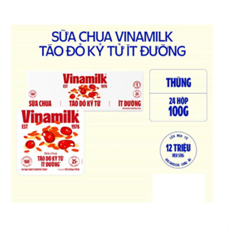 [SẢN PHẨM MỚI] LỐC 4 HỘP -  Sữa chua ăn Vinamilk Táo đỏ Kỉ tử 100g - ÍT ĐƯỜNG