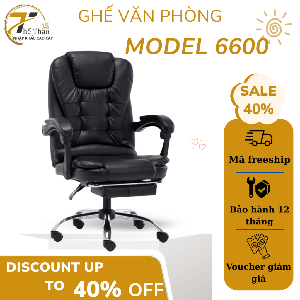 Ghế Giám Đốc Massage Ghế Văn Phòng Chân Xoay Có Gác Chân Hàng Nhập Khẩu Cao Cấp - Bảo Hành 2 Năm