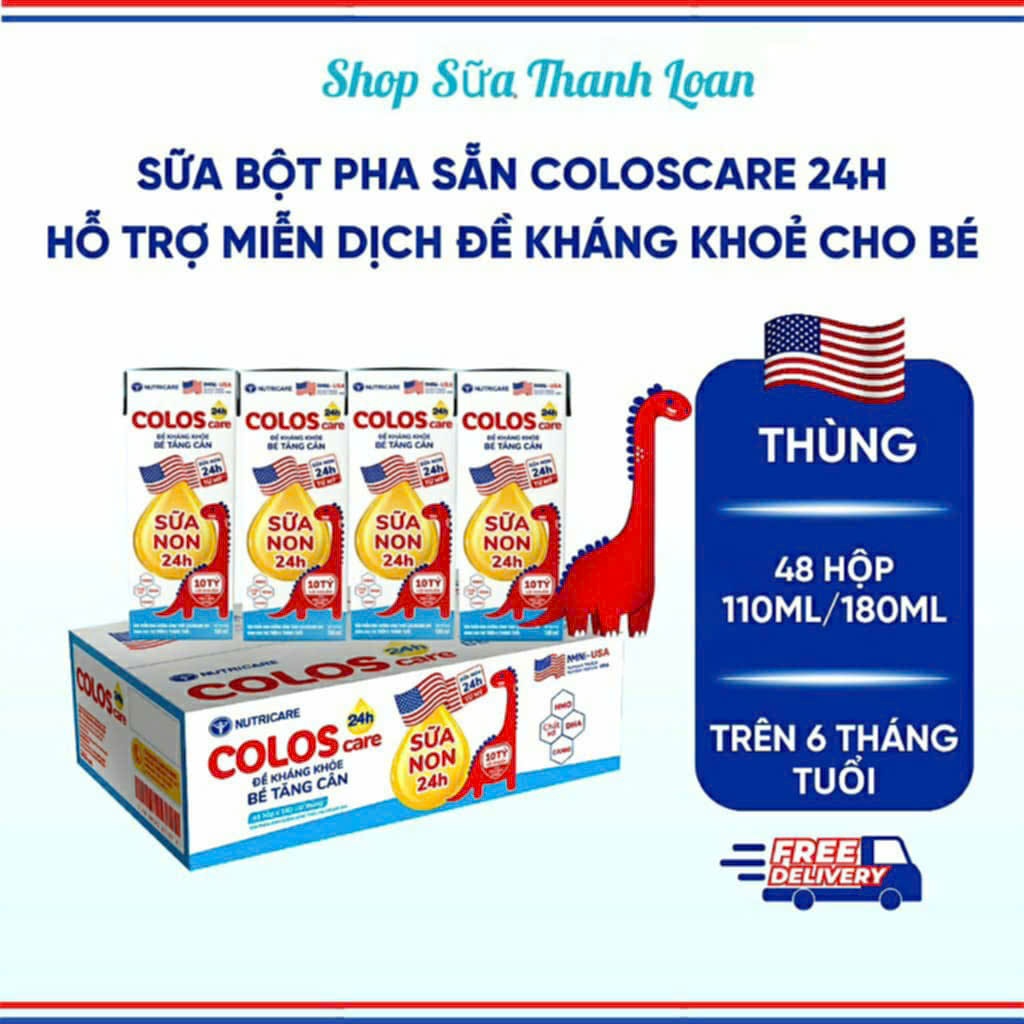 (HSD T11-2026) Thùng 48 Hộp Sữa Nước Nutricare ColosCare 180ml [Sữa Non 24H].