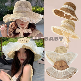 Nón Cói Đi Biển Nữ Vành Rộng Sang Chảnh - Tiểu Thư - Mũ Rơm Chống Nắng Phối Ren