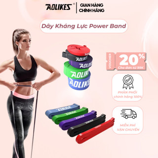Dây kháng lực tập gym power band 3602 AOLIKES đàn hồi cao su tập tay chân mông vai đùi nam nữ