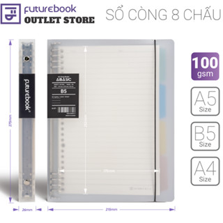 (TẶNG BÌA NHỰA) Sổ Còng Binder OUTLET FUTUREBOOK Còng 8 chấu 120 trang 100GSM  A4 / B5 / A5