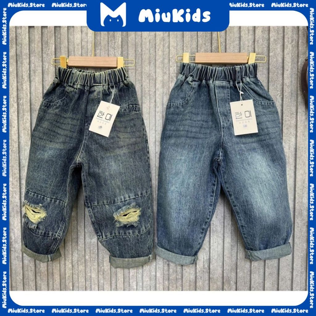 Quần jean dài cho bé, quần bò dài cho bé phong cách hàn quốc size 10kg-30kg