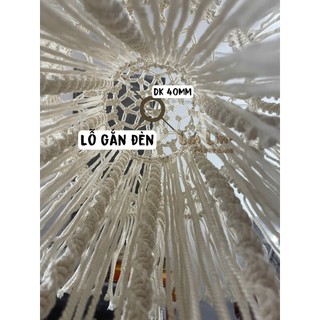 Khung Đèn trần treo Macrame phong cách trang trí Boho - Tặng kèm móc S