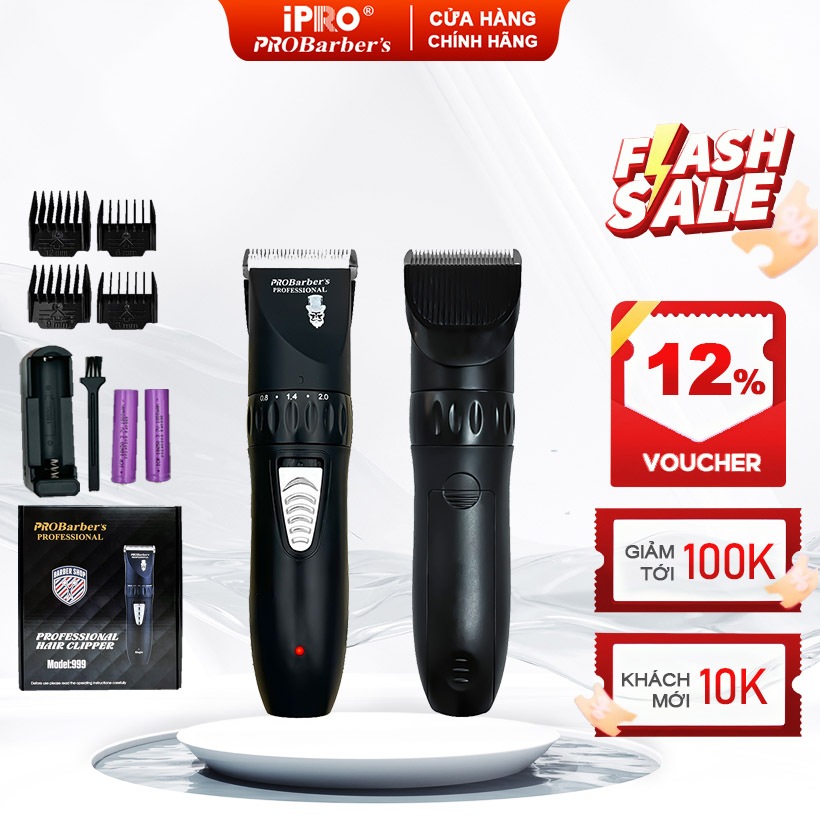 [iPRO PROBarber's] Tông Đơ Cắt Tóc Không Dây Lưỡi Sắc Bén IPRO PROBarbers 999 Cao Cấp Tiếng ÊM