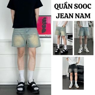 Quần Short Jean Nam SOOC ĐÙI ống rộng chất bò dáng ngắn rộng trên gối FABUMAN unisex bigsize