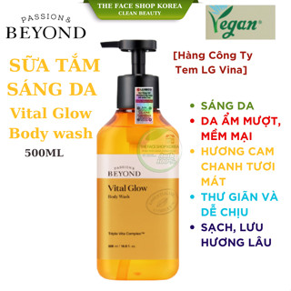    Hàng Công Ty  SỮA TẮM SÁNG DA HƯƠNG CAM CHANH TƯƠI MÁT BEYOND VITAL GLOW BODY WASH 500ML 
