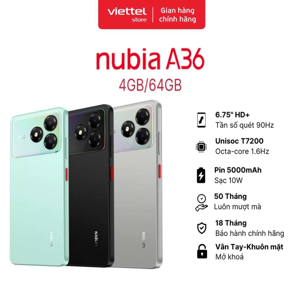 Điện thoại Nubia A36 4GB 64GB Chính hãng