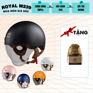  {TẶNG PHỤ KIỆN}Mũ Bảo Hiểm Nửa Đầu Royal M239 Kính Âm CHÍNH HÃNG BẢO Chống Xước Ngăn Côn Trùng Bụi Bẩn Và Nước Mưa 