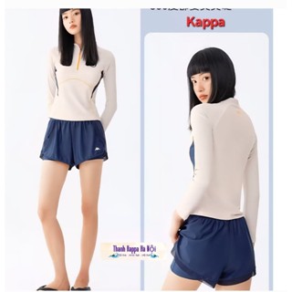 Hot Item Bộ đồ bơi nữ hai mảnh cao cấp KAPPA quần đùi 2 lớp dáng sport áo dài tay chống nắng UPF50+ thiết kế kín đáo