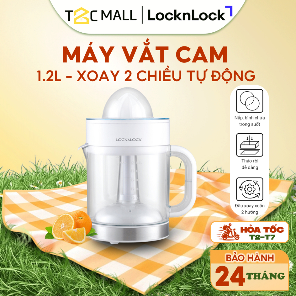 Máy Vắt Cam LocknLock 1.2L Máy Vắt Cam Tự Động Bằng Điện 2 Chiều Cao Cấp EJJ241 T2C Mall