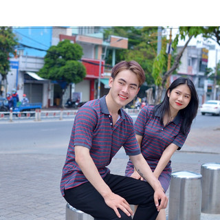 Set Đồ Đôi Fig Tree THun Cotton Sọc Đỏ Xám Cá Tính, Chất Cotton Mềm Mát, Hàng thiết kế
