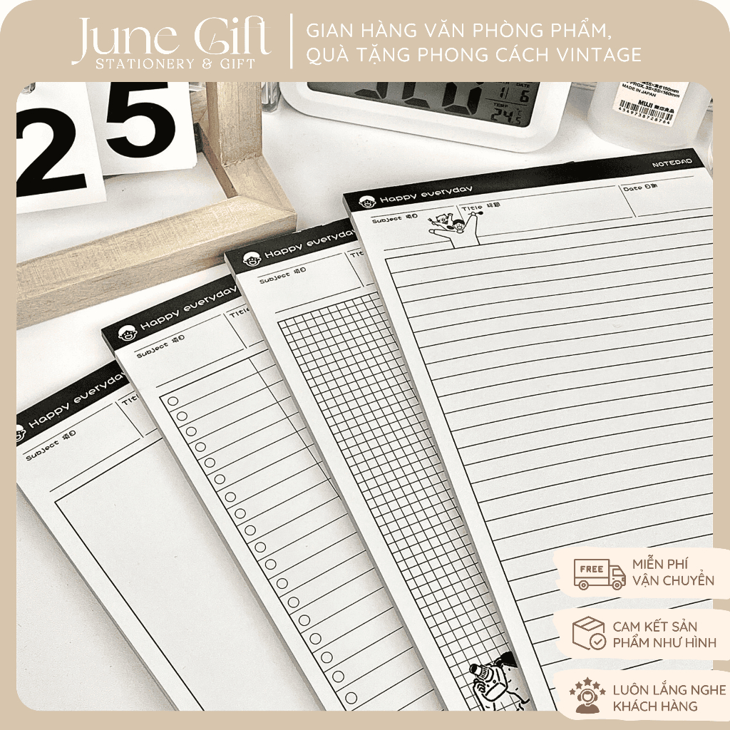 Set giấy viết size B5 học từ vựng, ghi chép nội dung học tập, take note