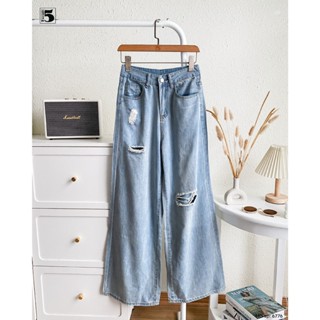 Quần Jeans nữ Twentyfive dáng xuông, thiết kế rách hai bên phong cách trẻ trung năng động 6776